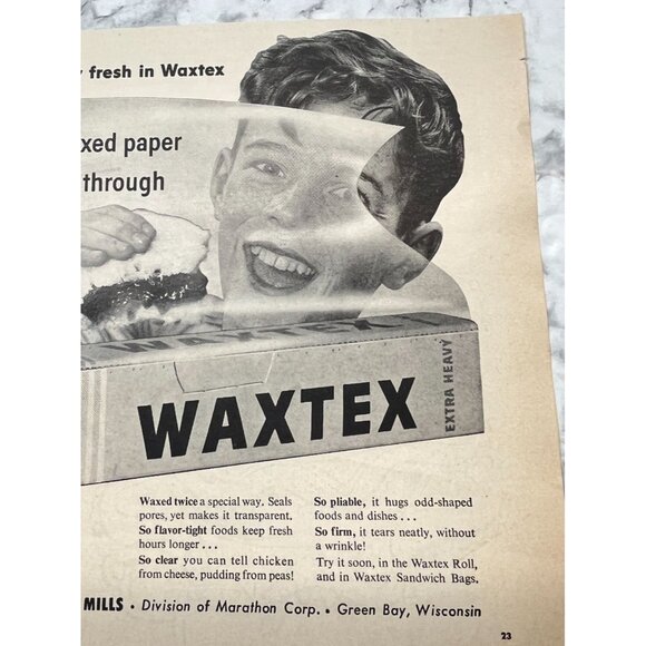 Northern Waxtex Vintage Print Ad 1950s Heavy Wax Paper Kitchen Wall Art Decor - Picture 6 of 7